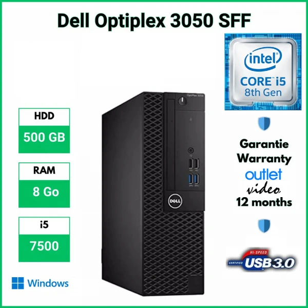 Dell Optiplex 3050 SFF intel i5-7400 4x3GHz 8GB DDR4 120GB SSD HDMI